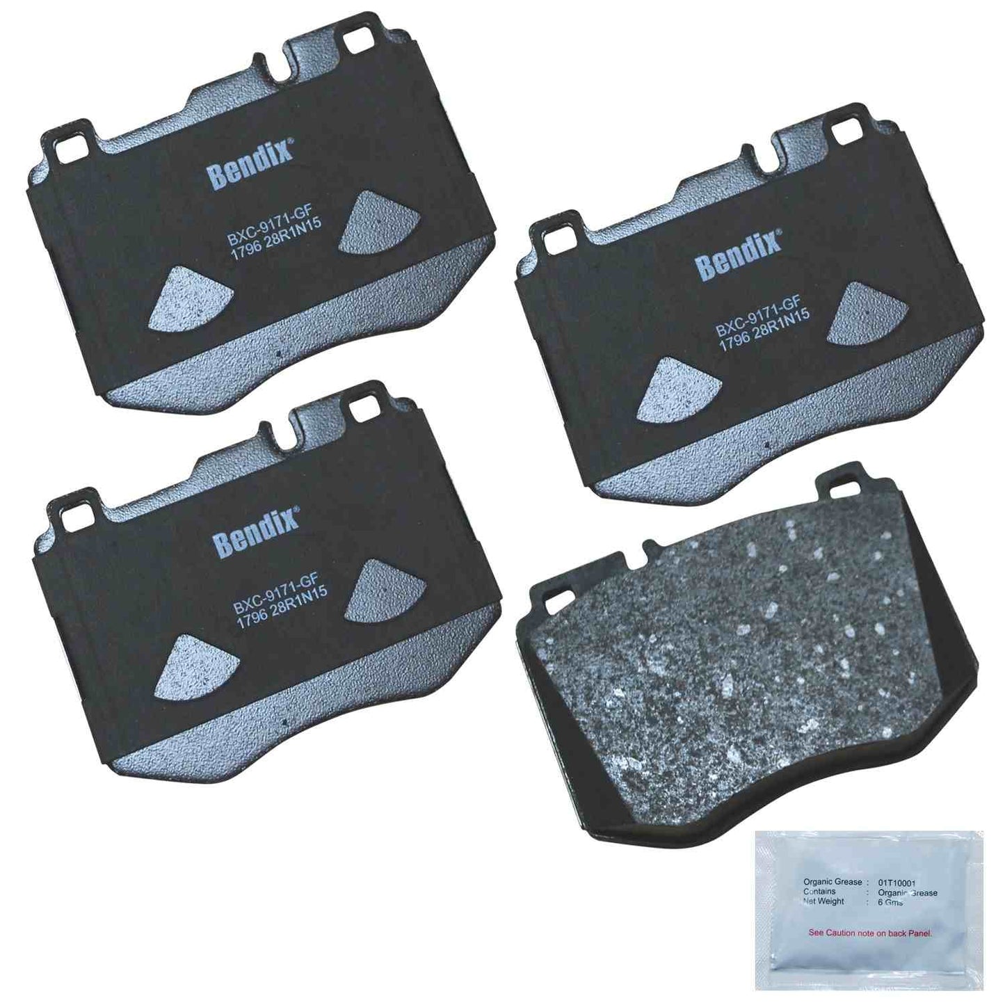 Front View of Front Disc Brake Pad Set BENDIX CFC1796