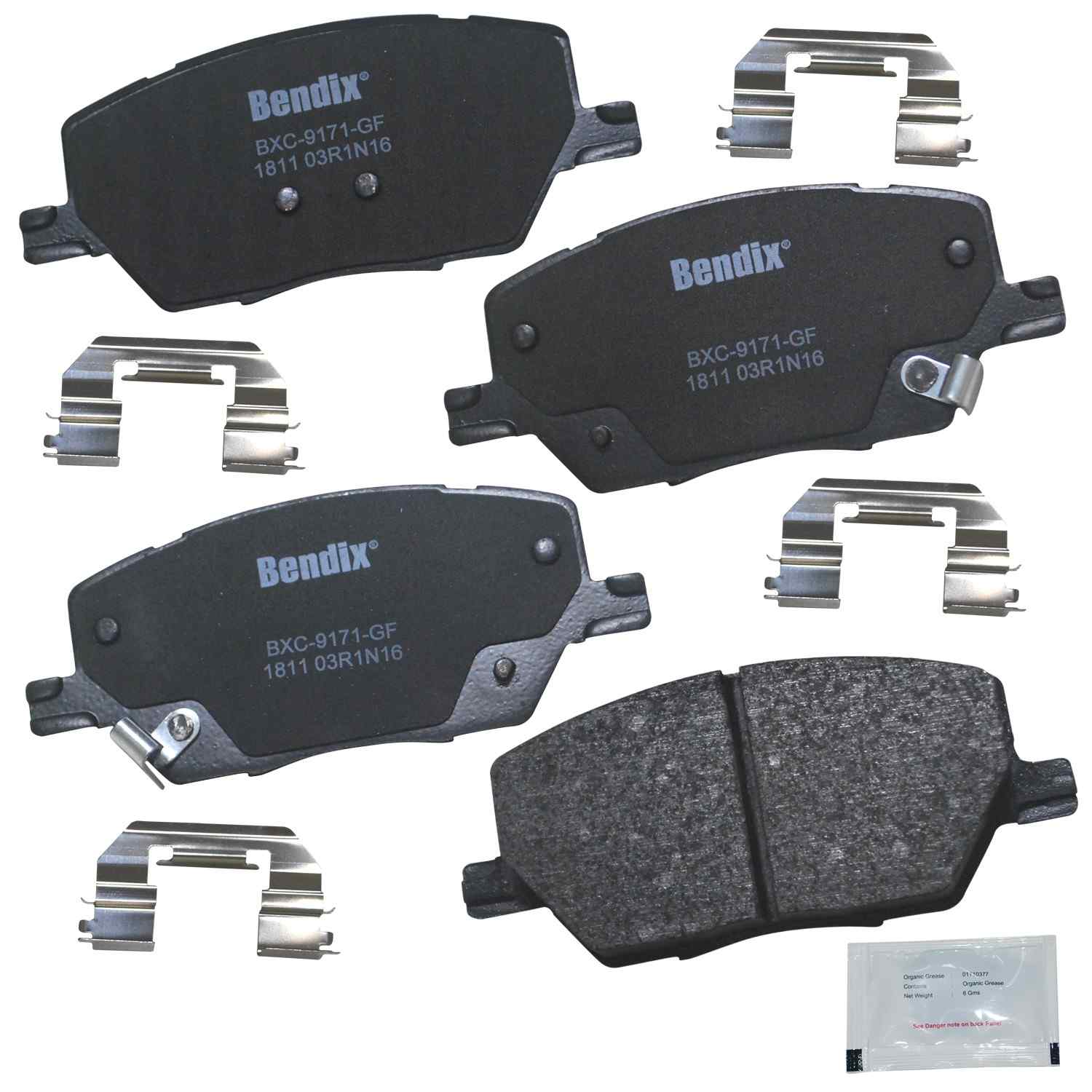 Front View of Front Disc Brake Pad Set BENDIX CFC1811