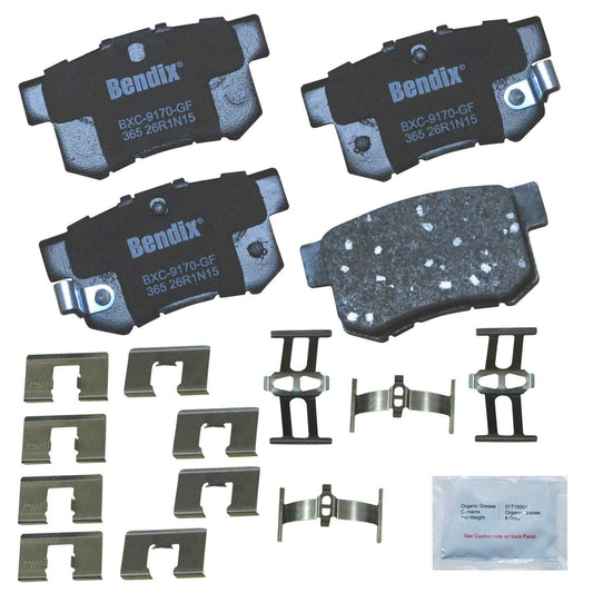 Front View of Rear Disc Brake Pad Set BENDIX CFC365