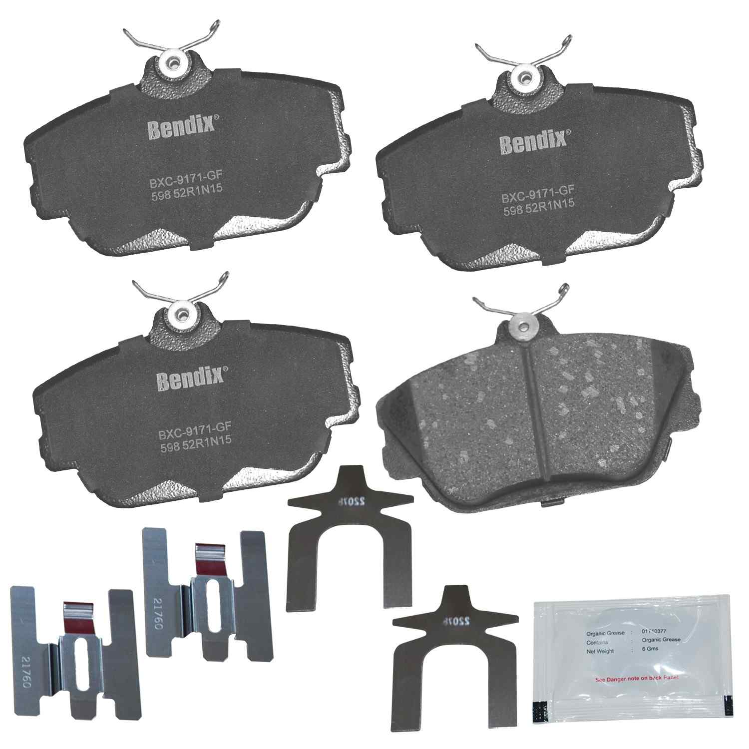 Front View of Front Disc Brake Pad Set BENDIX CFC598