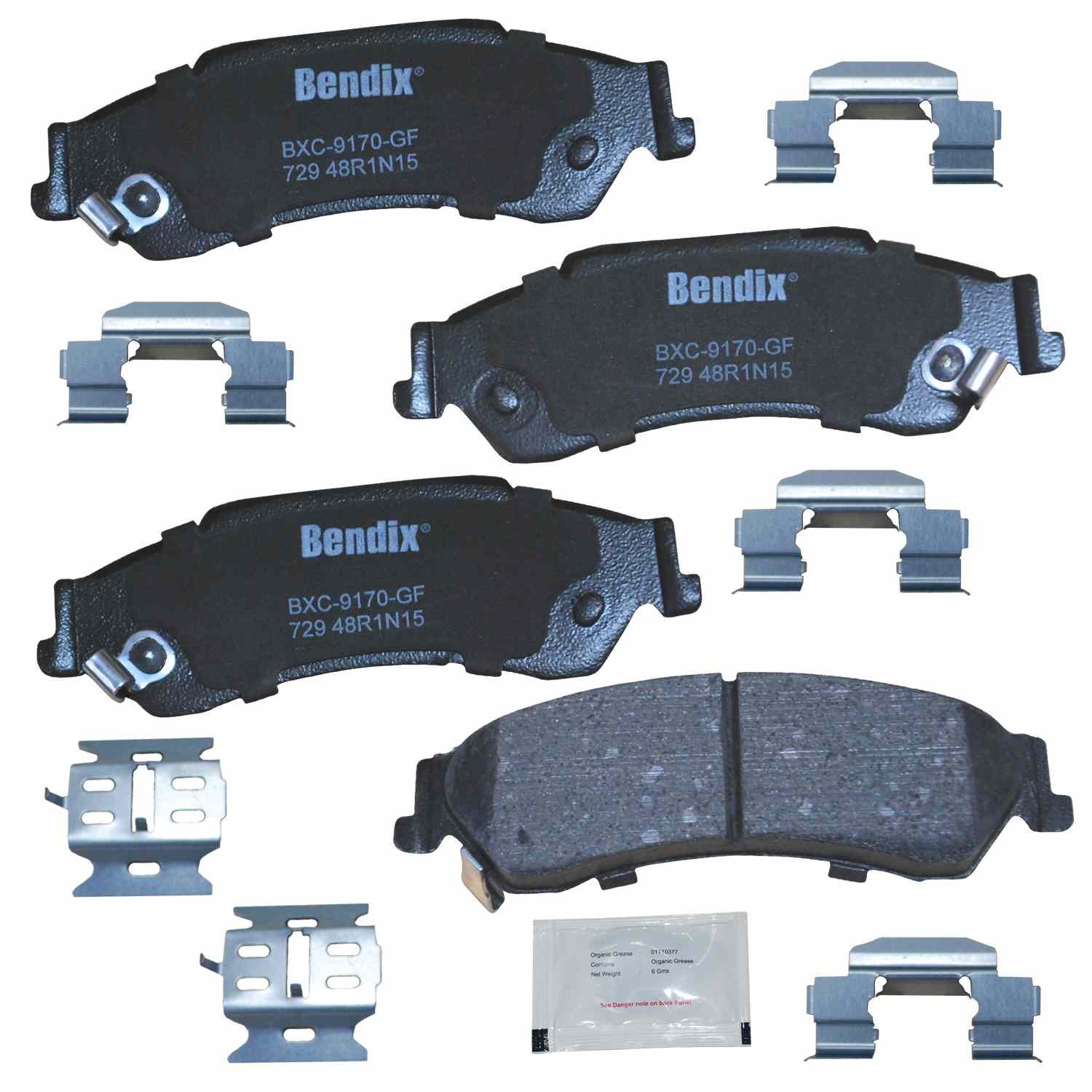 Front View of Rear Disc Brake Pad Set BENDIX CFC729