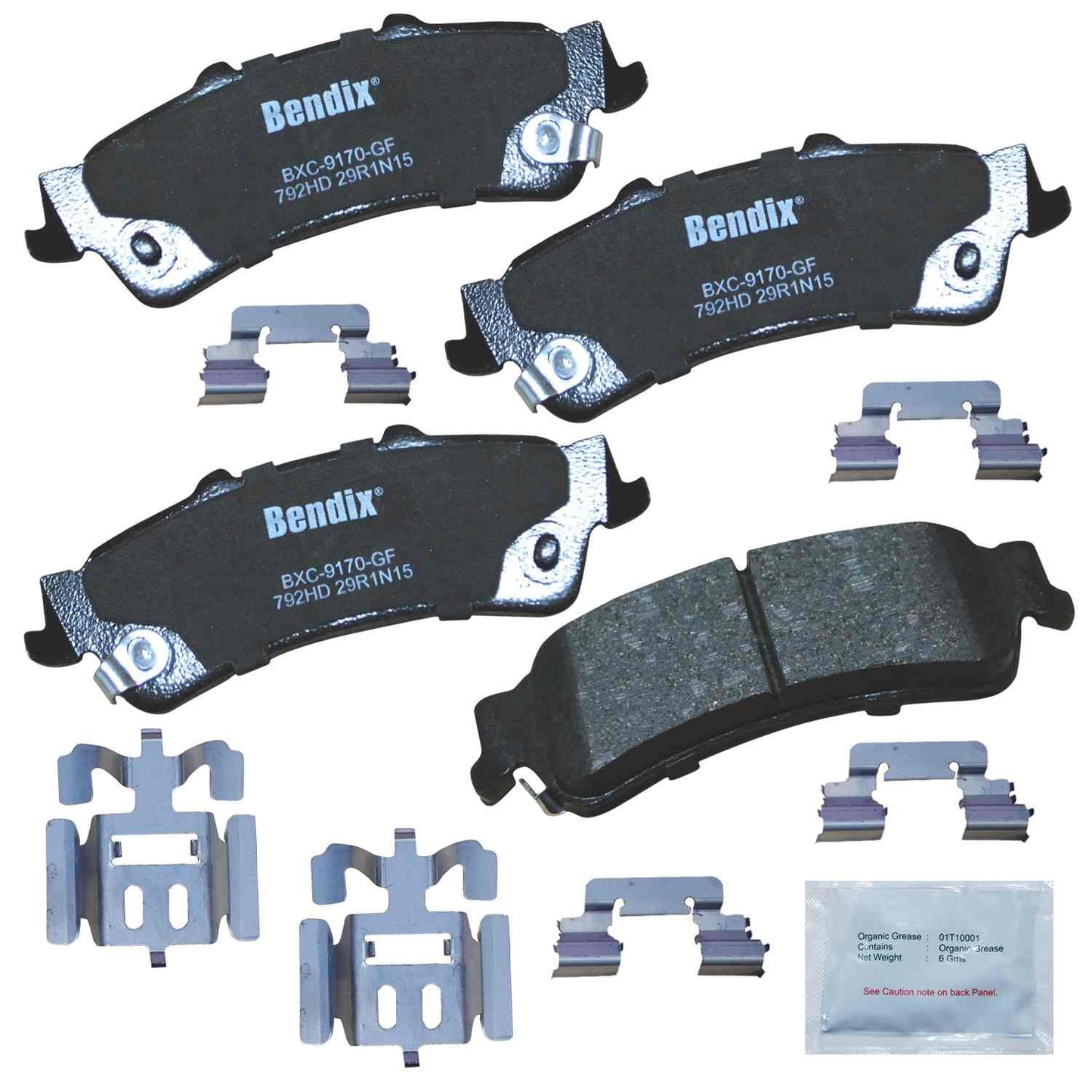 Front View of Rear Disc Brake Pad Set BENDIX CFC792HD