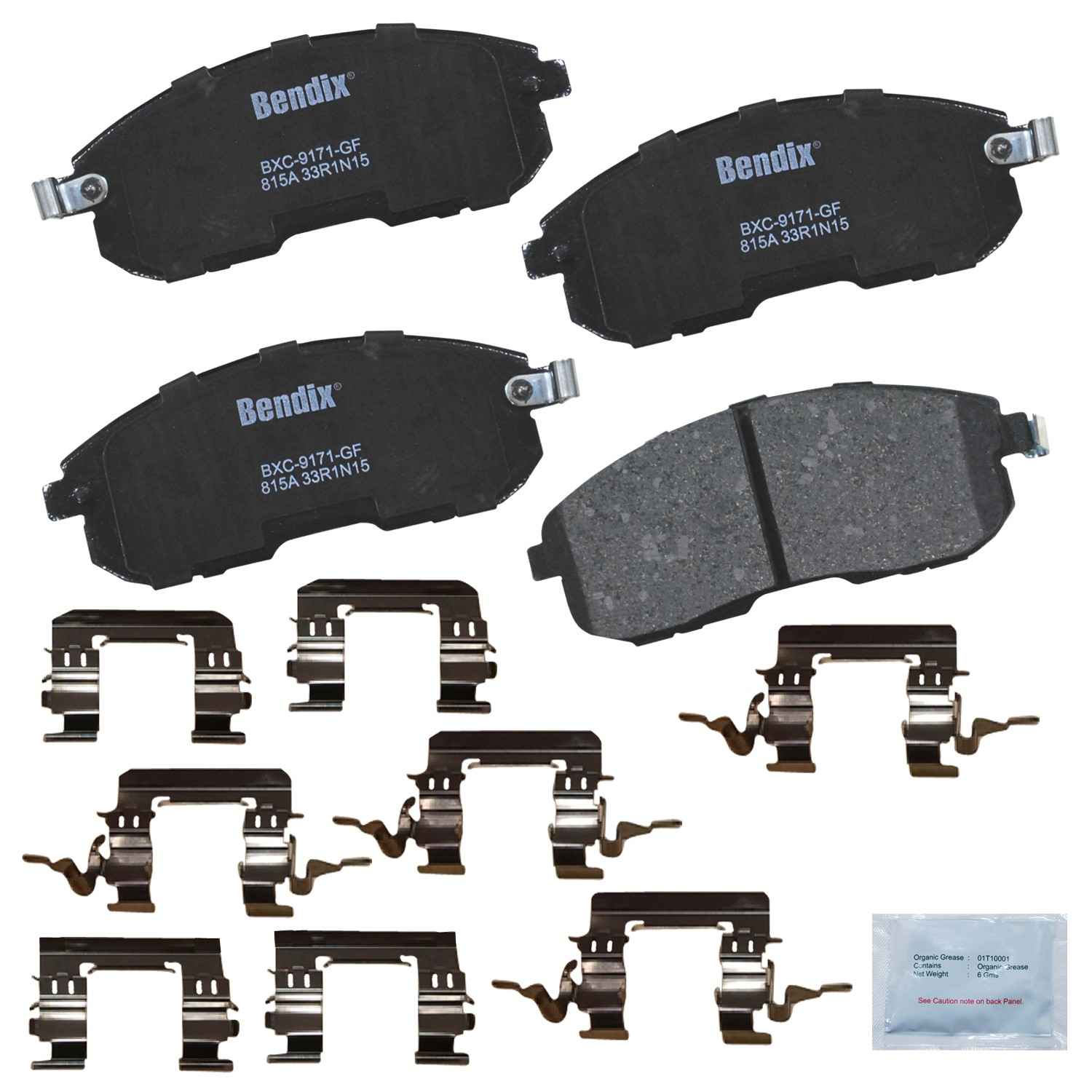 Front View of Front Disc Brake Pad Set BENDIX CFC815A