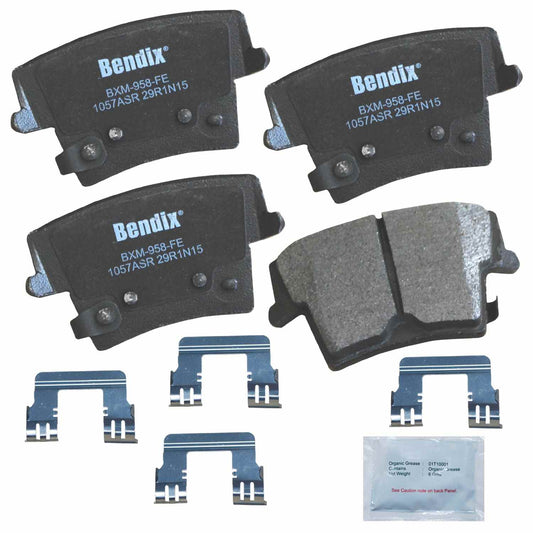 Front View of Rear Disc Brake Pad Set BENDIX CFM1057ASR