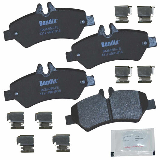 Front View of Rear Disc Brake Pad Set BENDIX CFM1317