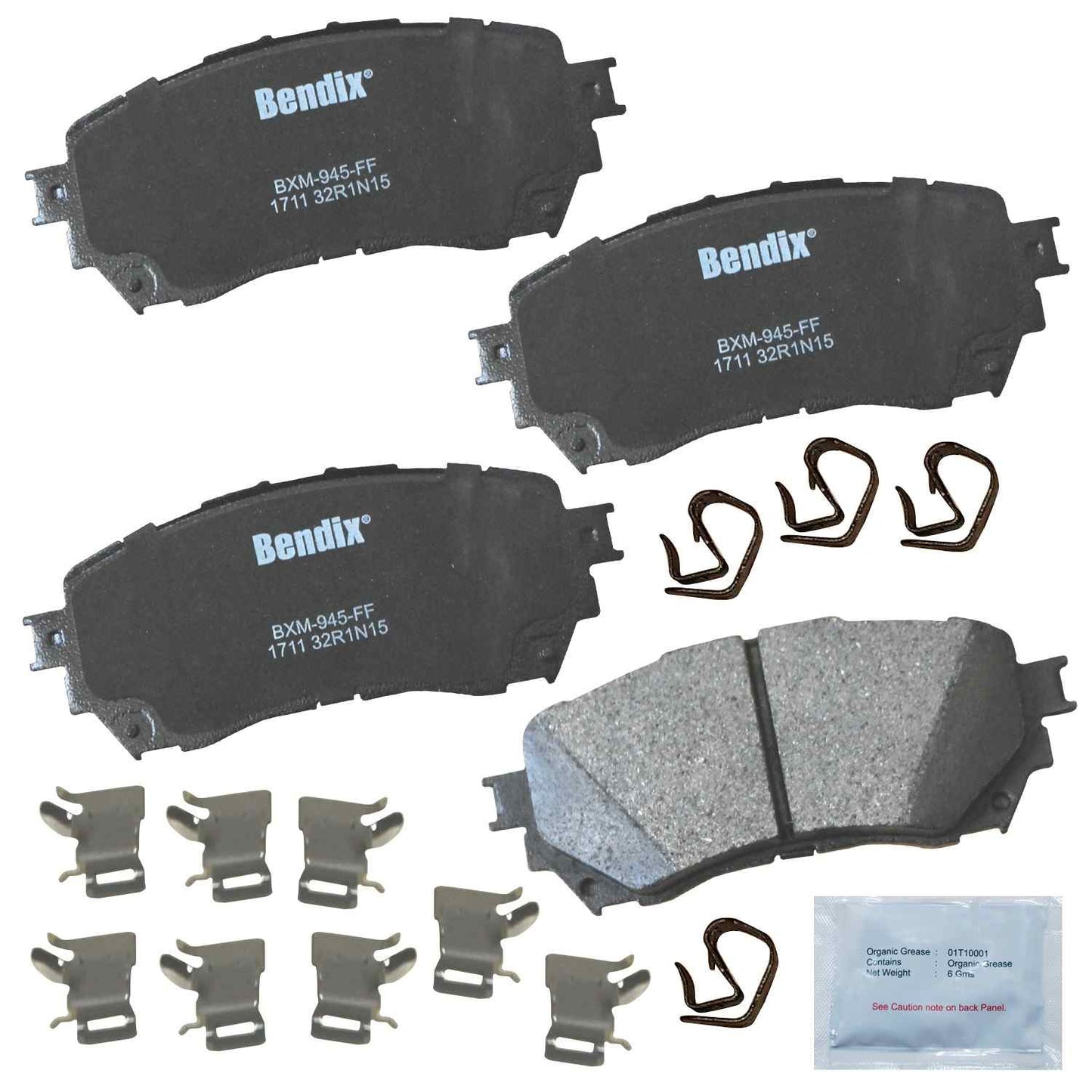 Front View of Front Disc Brake Pad Set BENDIX CFM1711