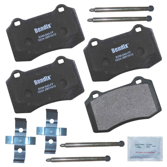 Front View of Rear Disc Brake Pad Set BENDIX CFM592A