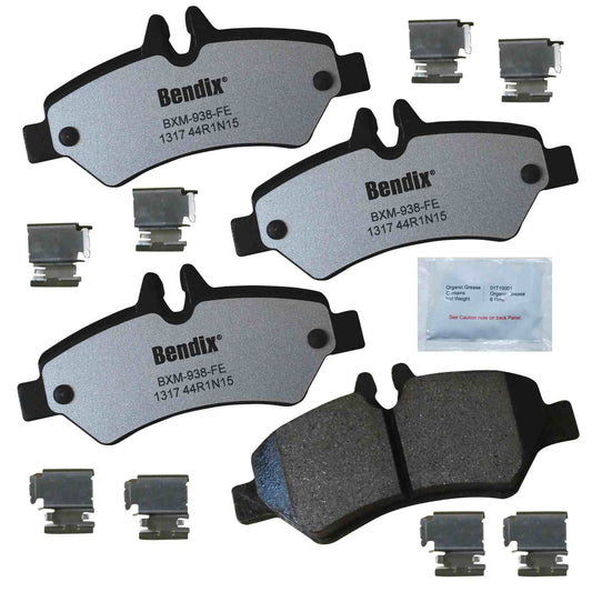 Front View of Rear Disc Brake Pad Set BENDIX MKD1317FM