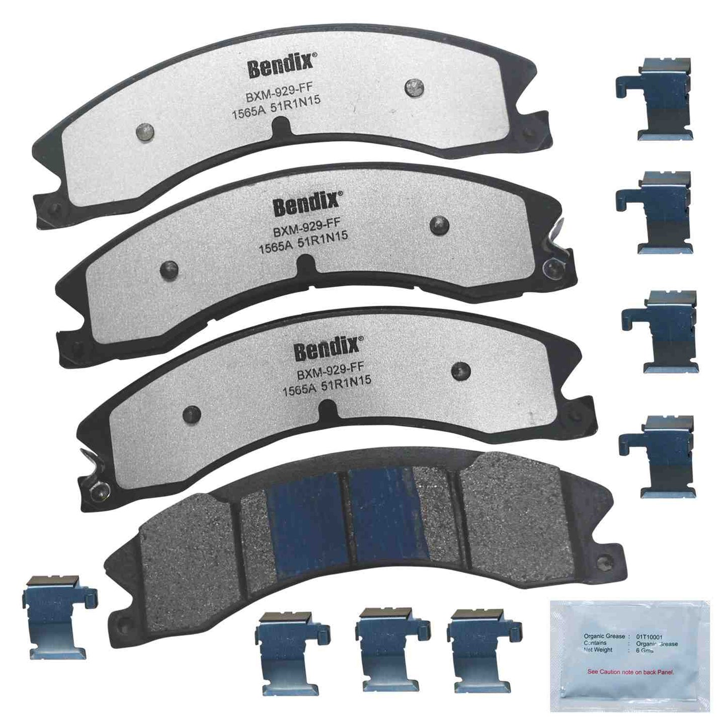 Front View of Front Disc Brake Pad Set BENDIX MKD1565AFM