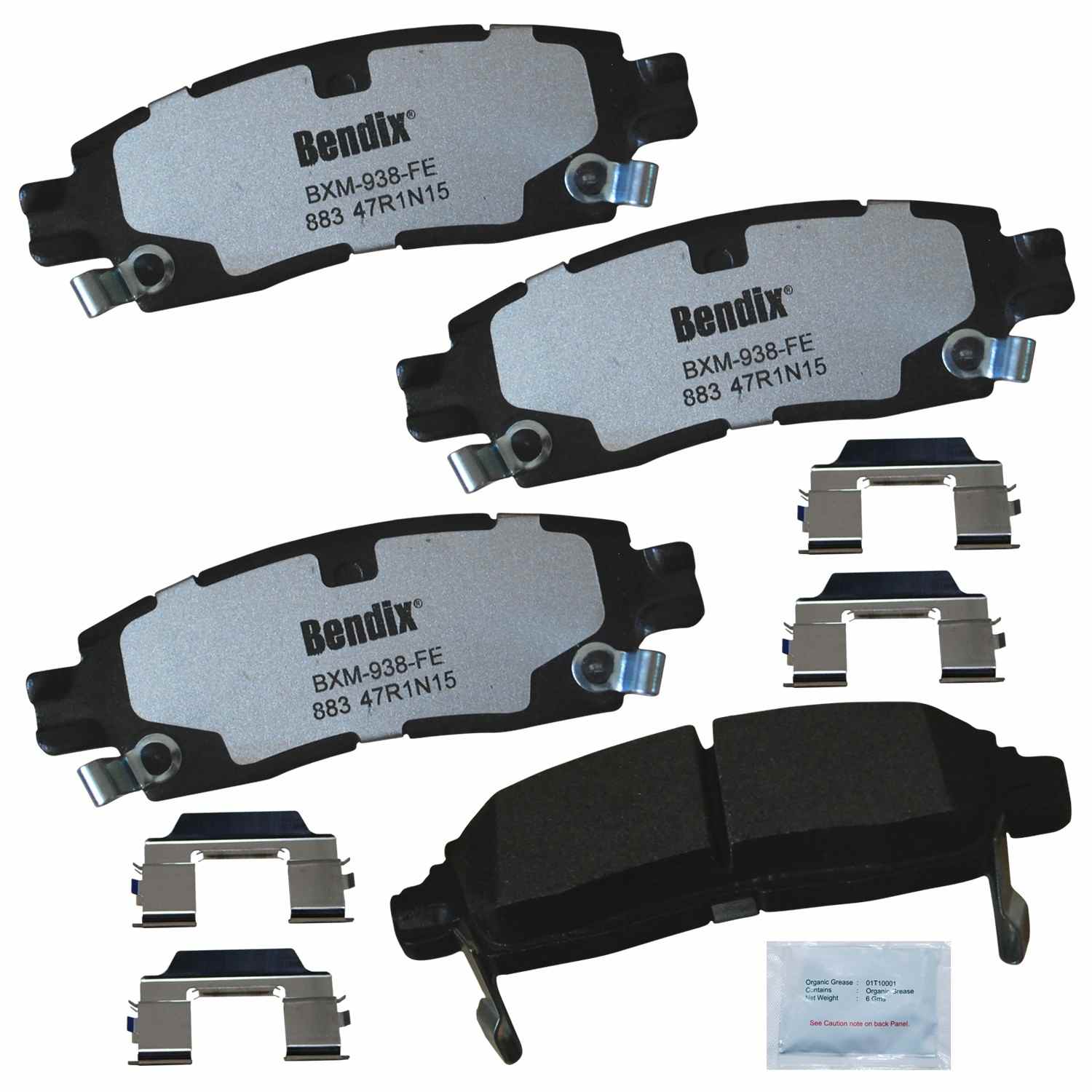 Front View of Rear Disc Brake Pad Set BENDIX MKD883FM