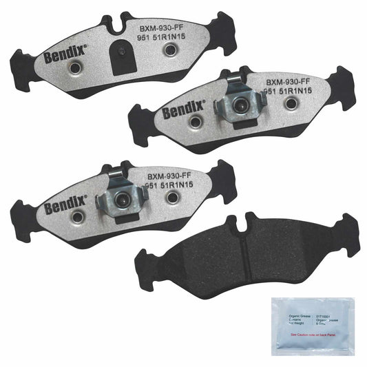 Front View of Rear Disc Brake Pad Set BENDIX MKD951FM