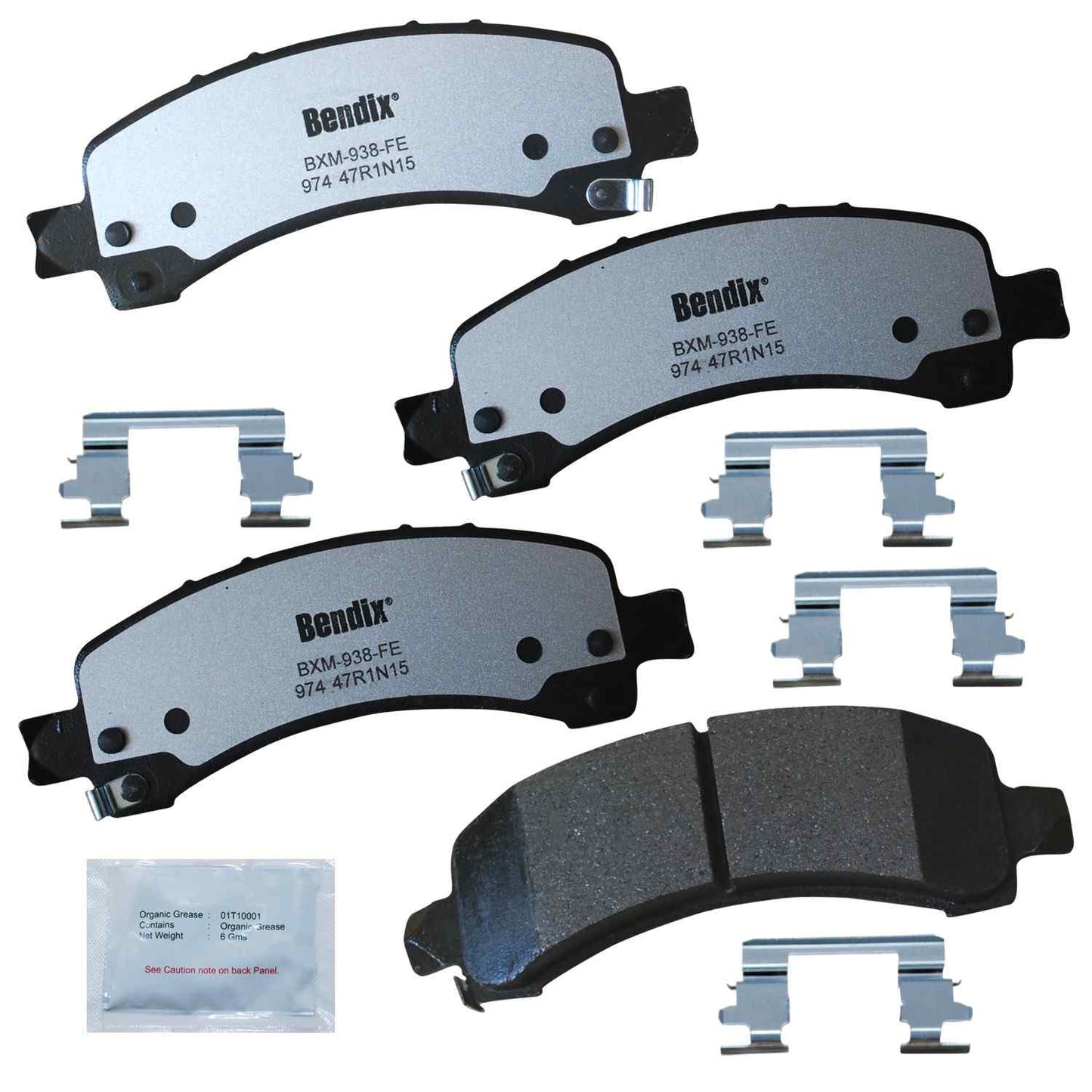 Front View of Rear Disc Brake Pad Set BENDIX MKD974FM