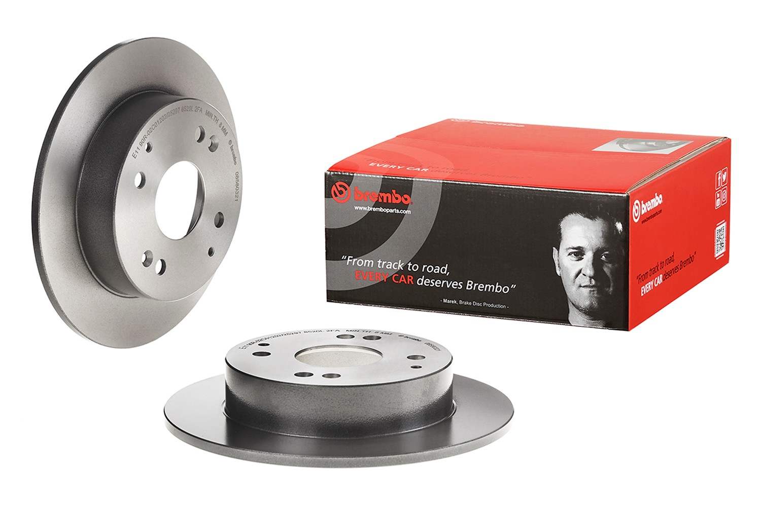 Front View of Rear Disc Brake Rotor BREMBO 08.5803.21