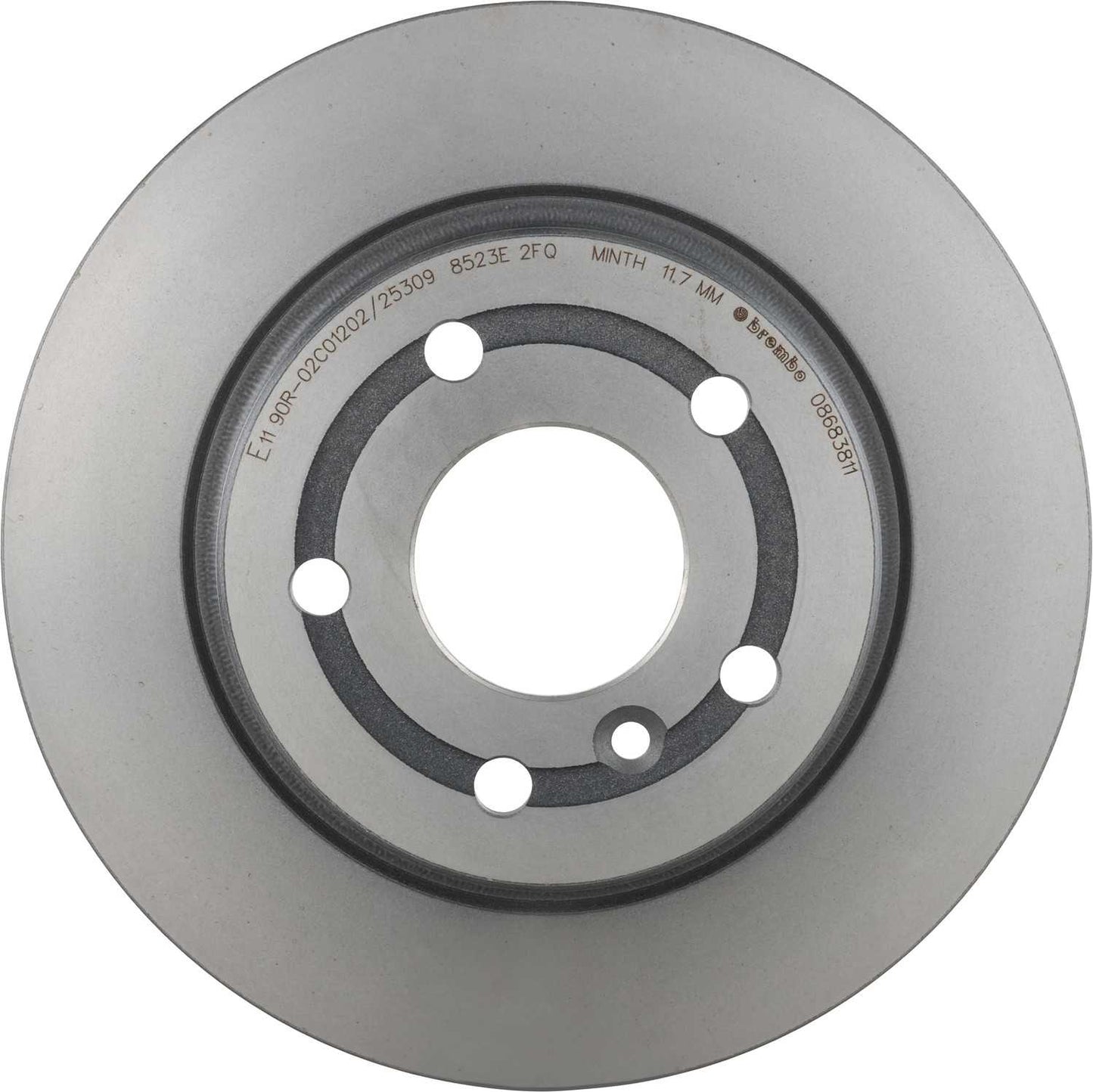 Front View of Rear Disc Brake Rotor BREMBO 08.6838.11