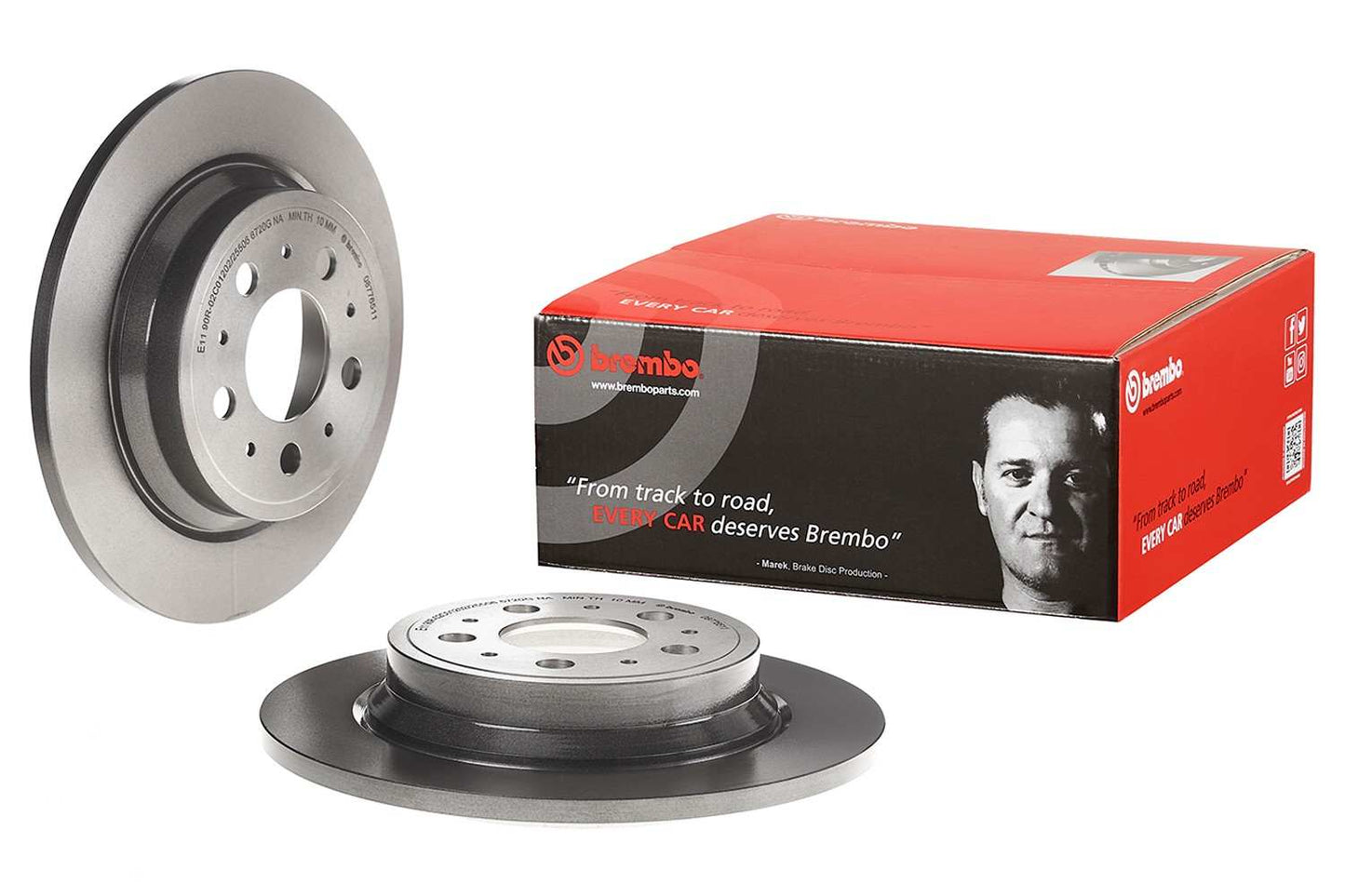 Front View of Rear Disc Brake Rotor BREMBO 08.7765.11