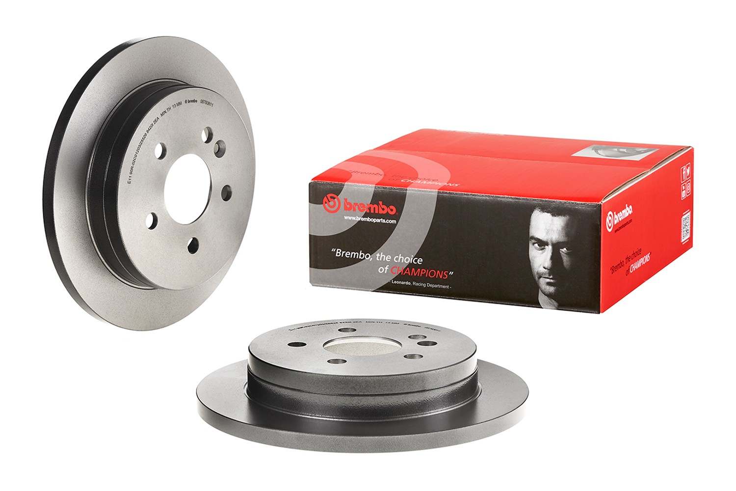 Front View of Rear Disc Brake Rotor BREMBO 08.7936.11