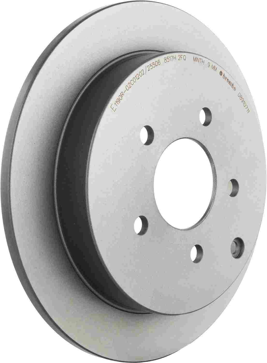 Angle View of Rear Disc Brake Rotor BREMBO 08.9107.11