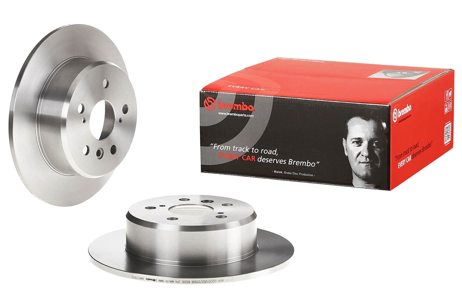 Front View of Rear Disc Brake Rotor BREMBO 08.9179.10