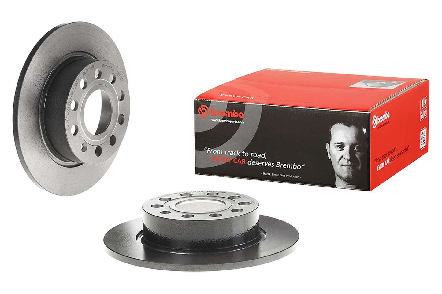 Front View of Rear Disc Brake Rotor BREMBO 08.9502.11