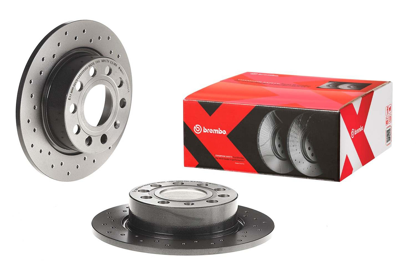 Front View of Rear Disc Brake Rotor BREMBO 08.9502.1X