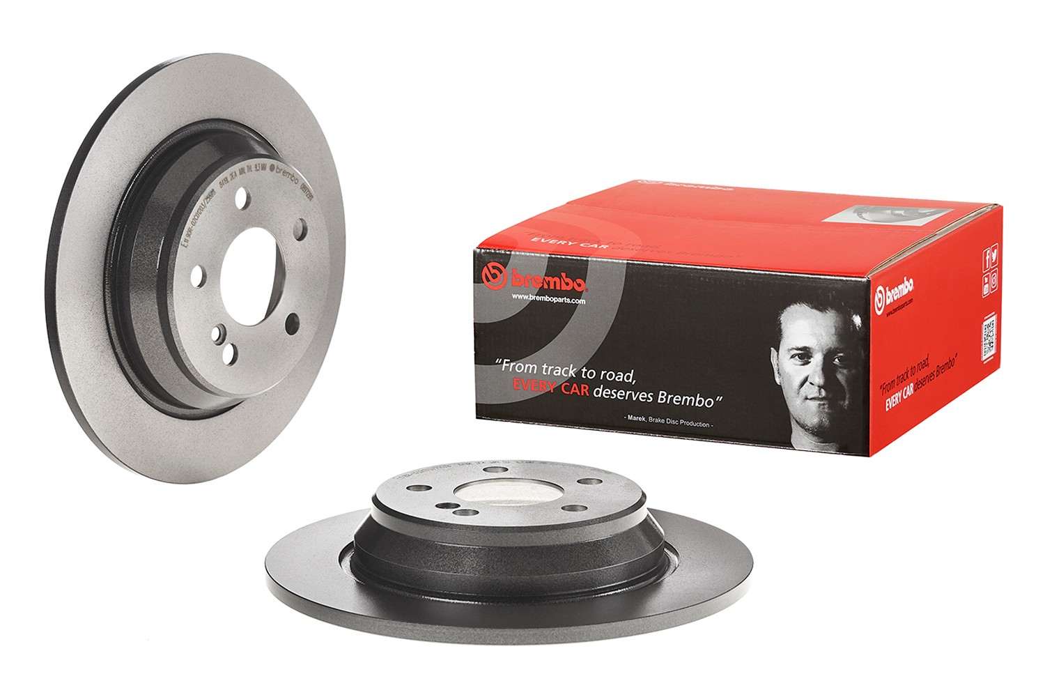 Front View of Rear Disc Brake Rotor BREMBO 08.9729.11