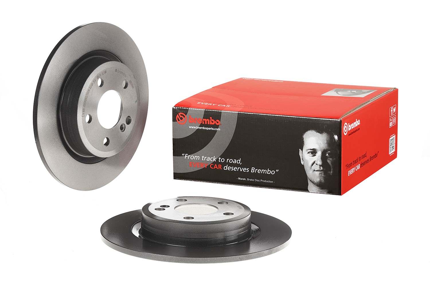 Front View of Rear Disc Brake Rotor BREMBO 08.B348.41