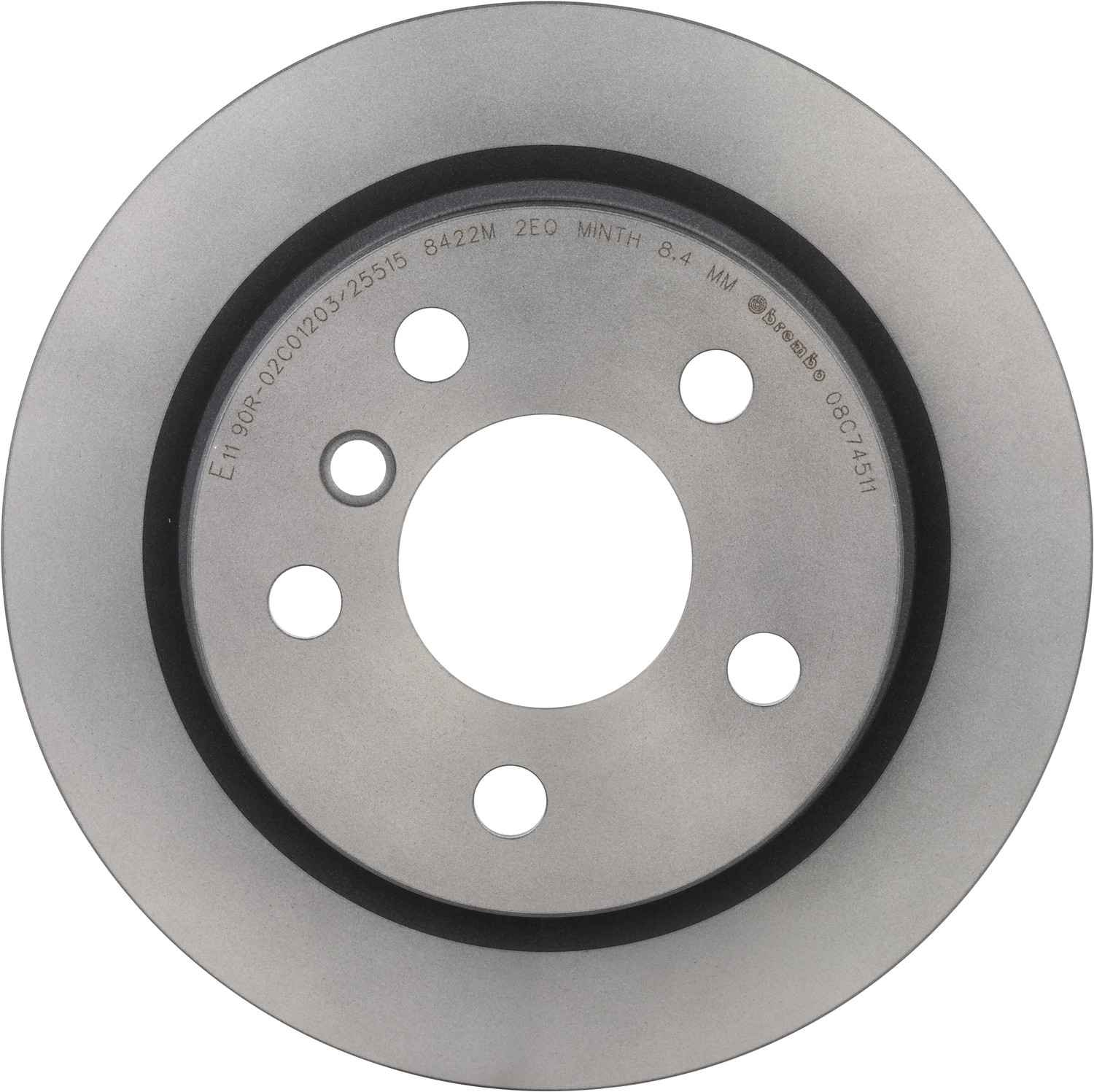 Front View of Rear Disc Brake Rotor BREMBO 08.C745.11