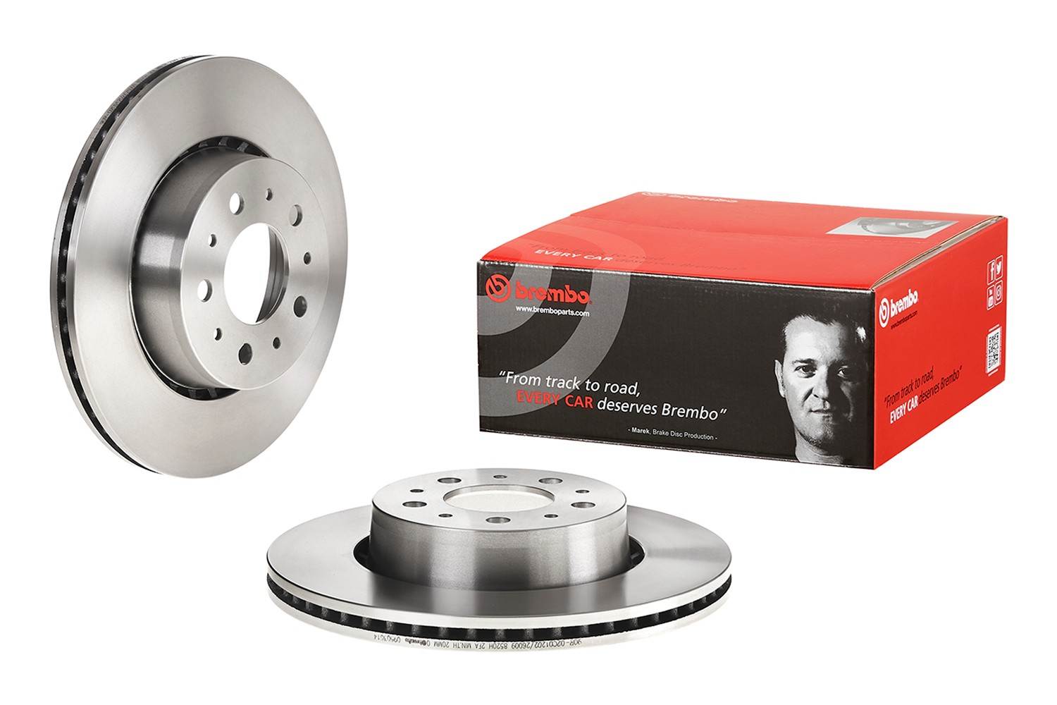 Front View of Front Disc Brake Rotor BREMBO 09.5036.14