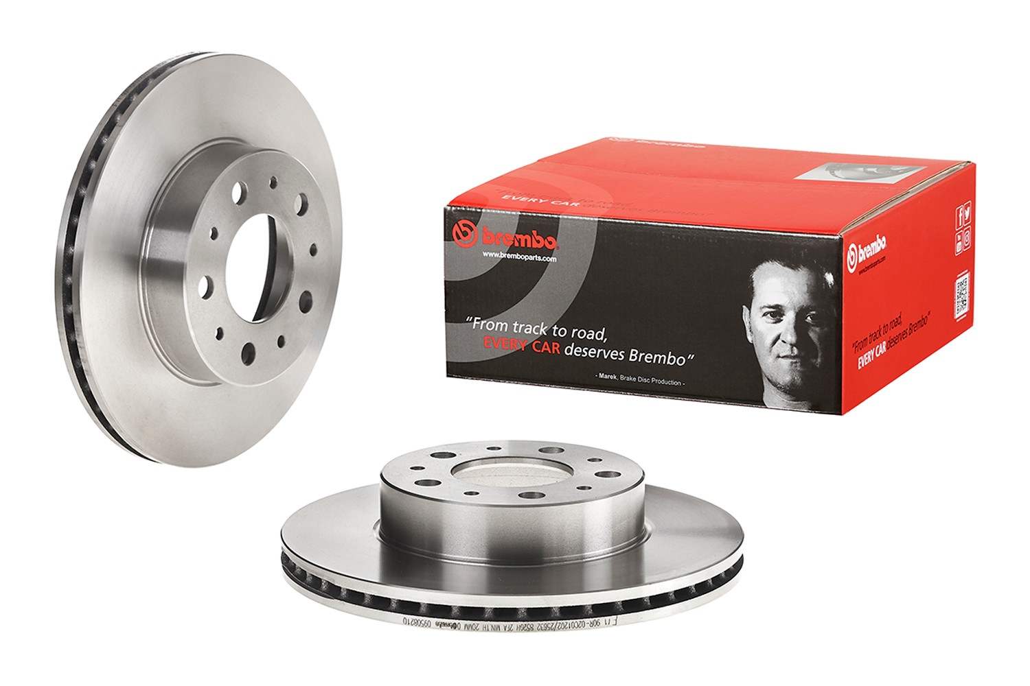 Front View of Front Disc Brake Rotor BREMBO 09.5082.10