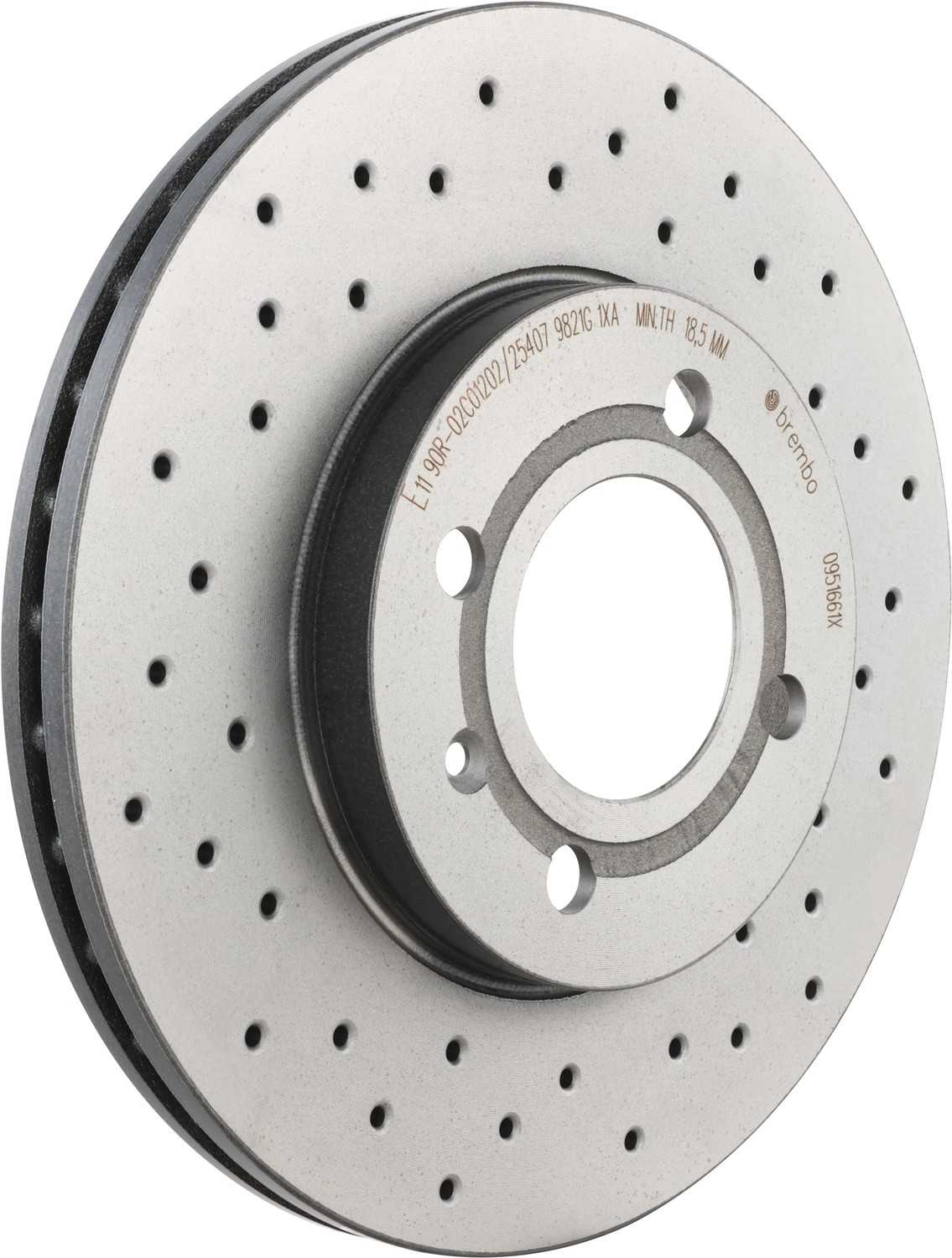 Angle View of Front Disc Brake Rotor BREMBO 09.5166.1X