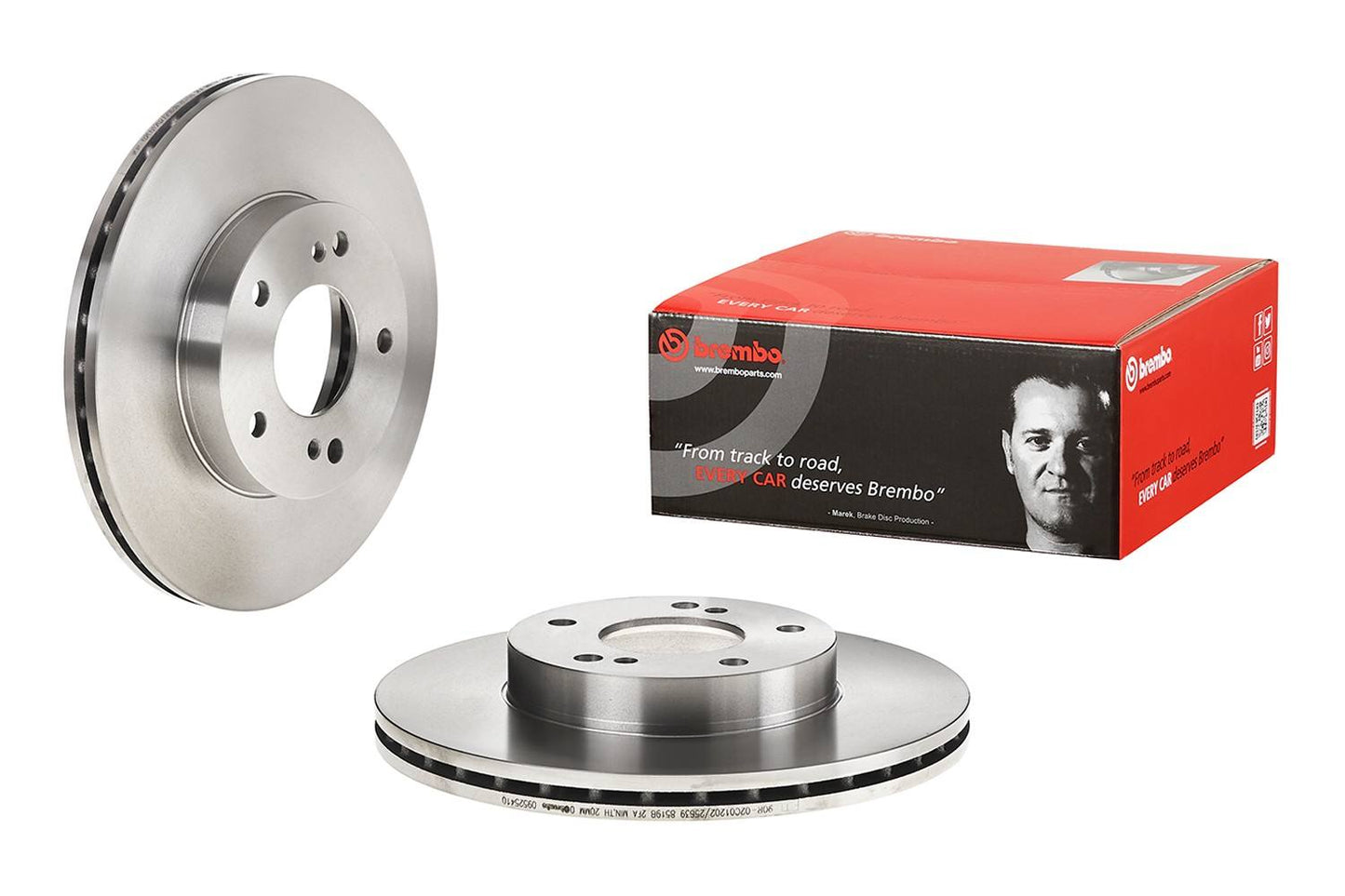 Front View of Front Disc Brake Rotor BREMBO 09.5254.10