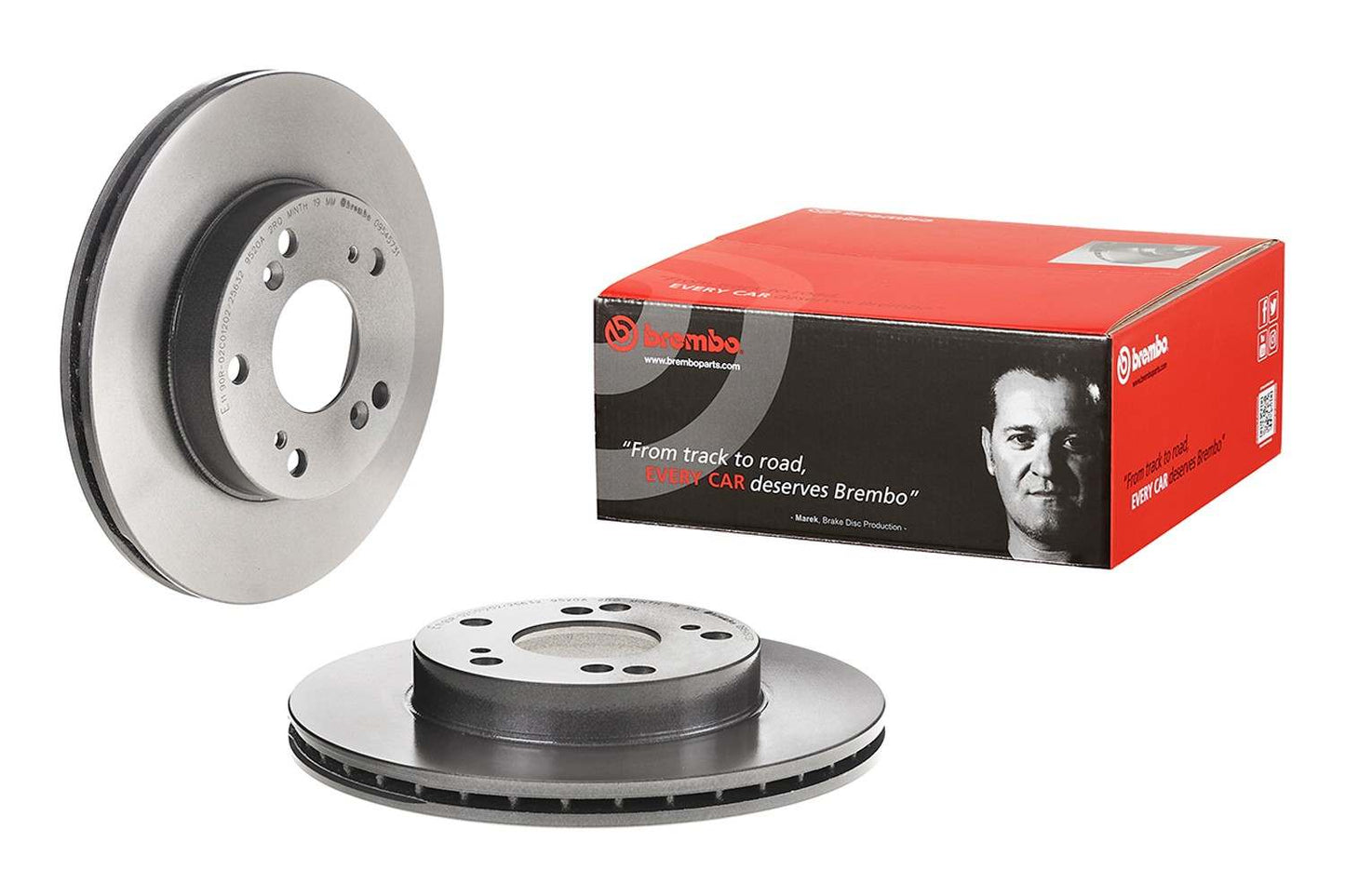 Front View of Front Disc Brake Rotor BREMBO 09.5457.31