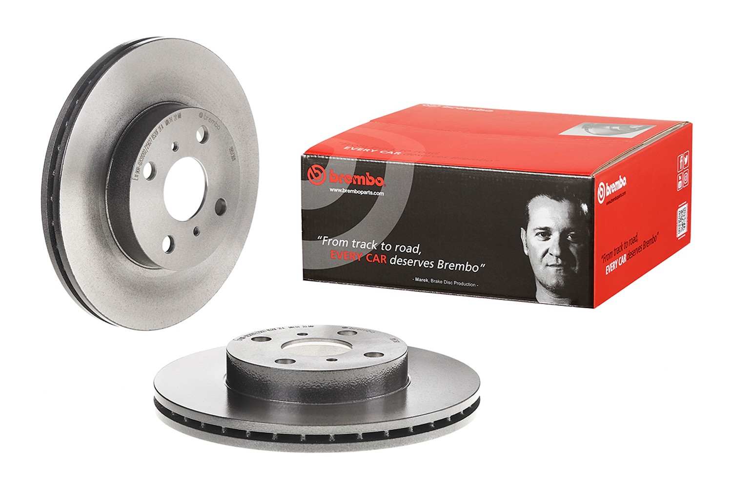 Front View of Front Disc Brake Rotor BREMBO 09.5736.11