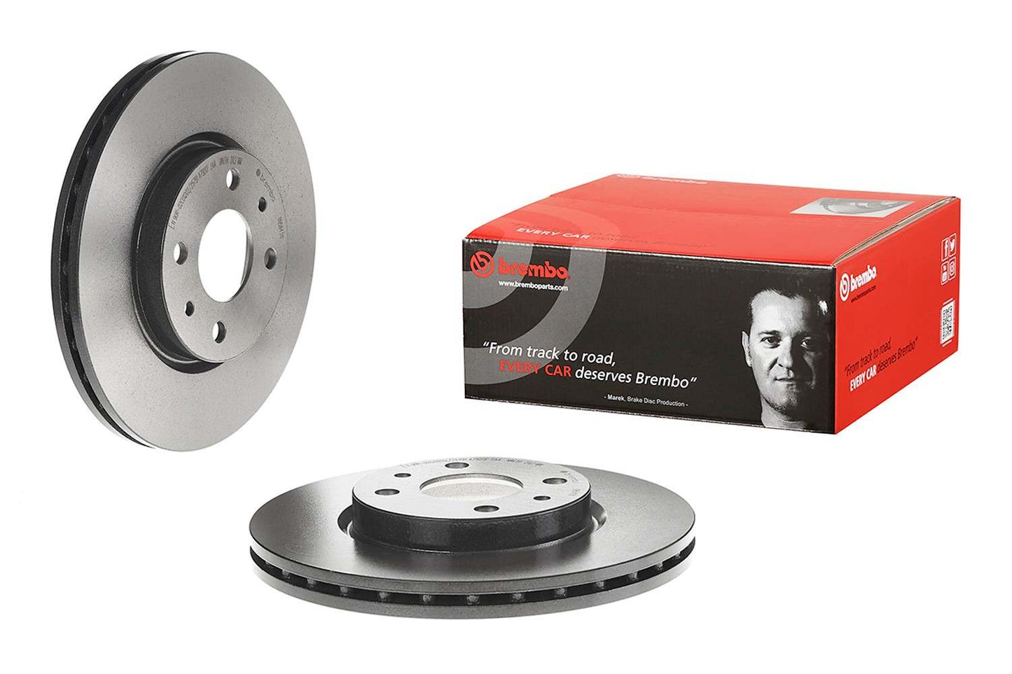 Front View of Front Disc Brake Rotor BREMBO 09.5843.11