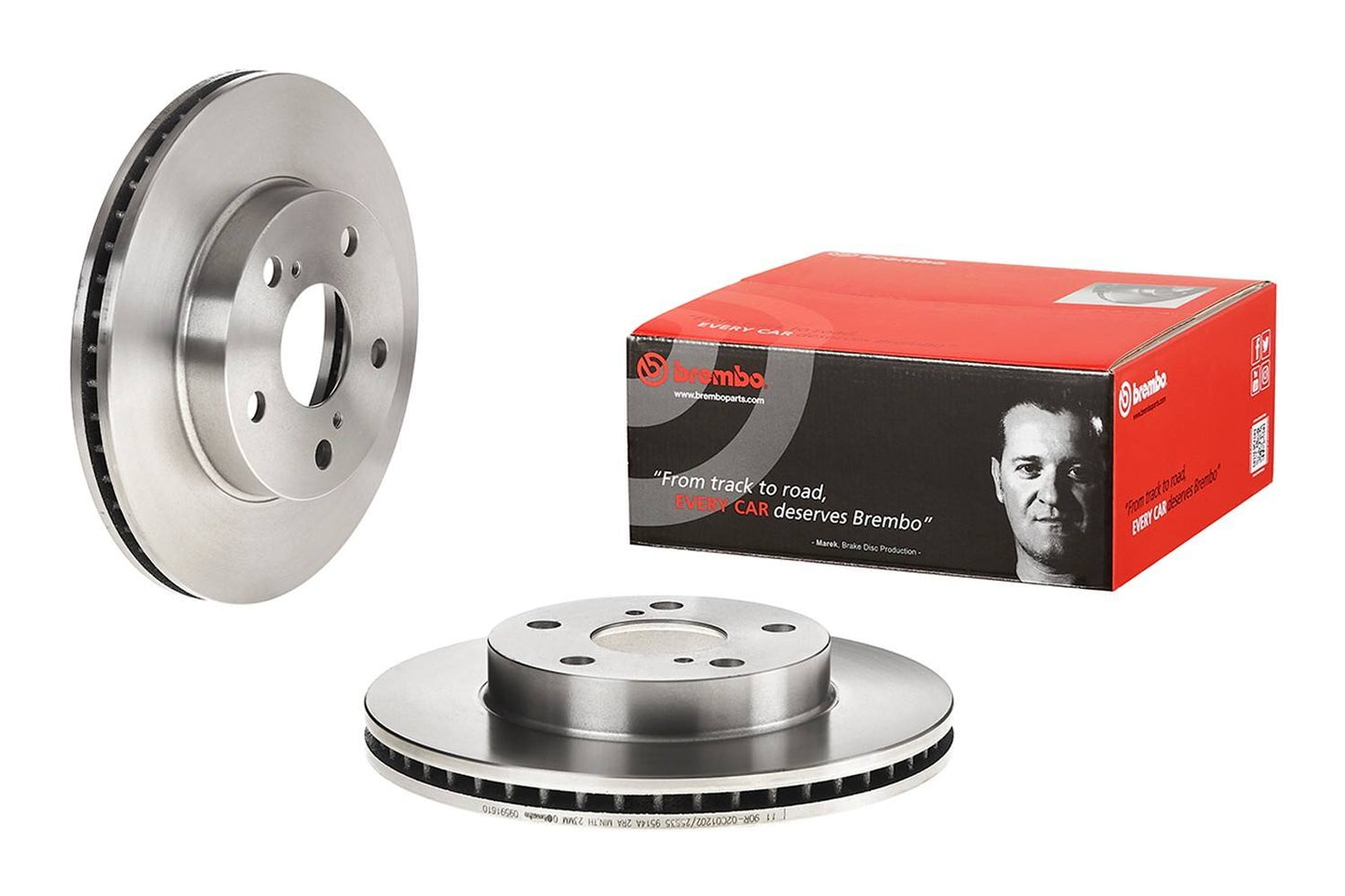 Front View of Front Disc Brake Rotor BREMBO 09.5916.10