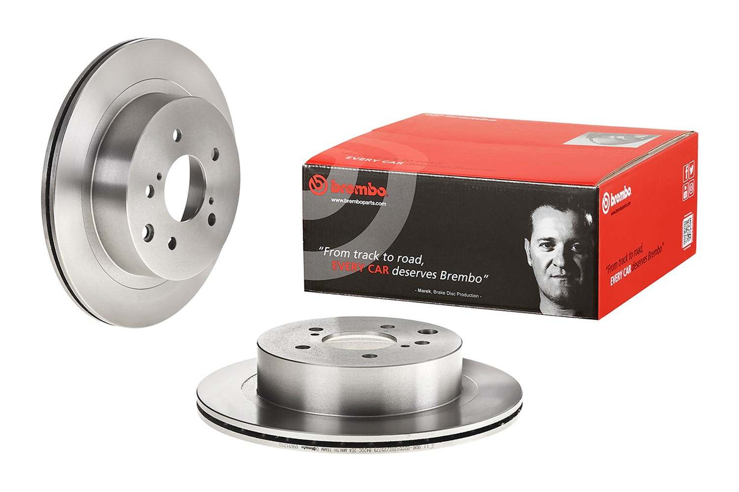 Front View of Rear Disc Brake Rotor BREMBO 09.6912.10