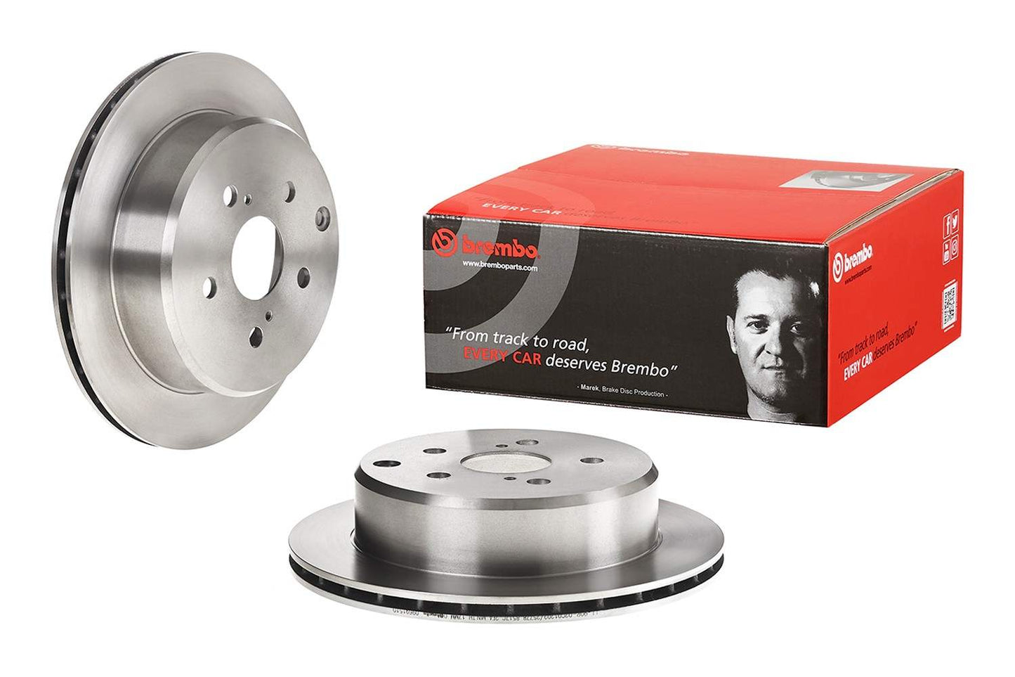 Front View of Rear Disc Brake Rotor BREMBO 09.6915.10