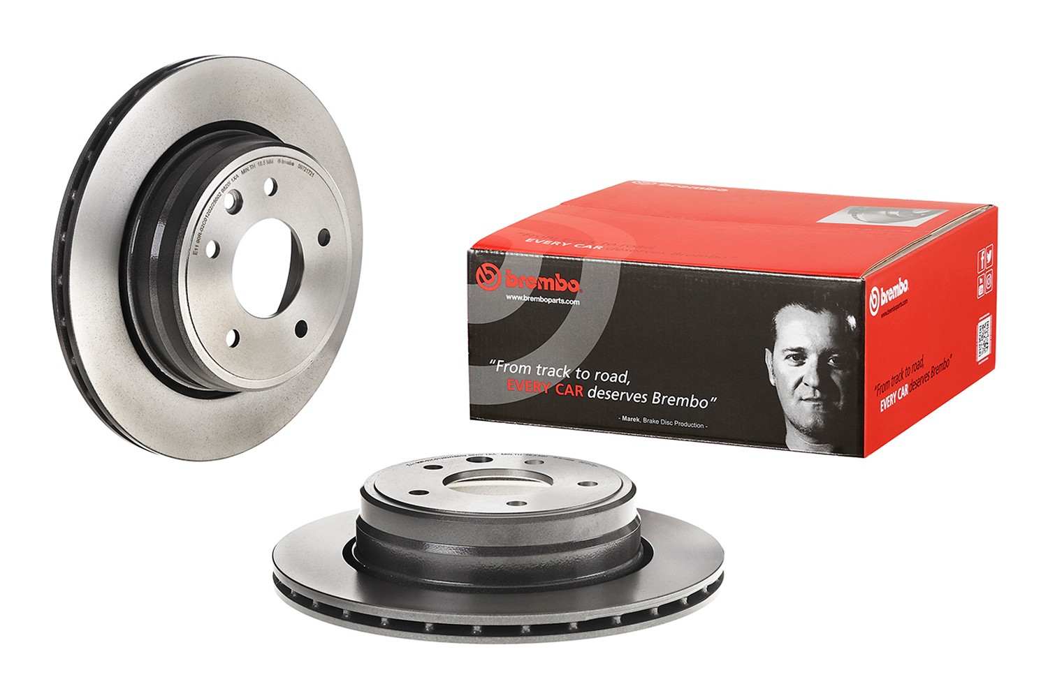 Front View of Rear Disc Brake Rotor BREMBO 09.7217.21