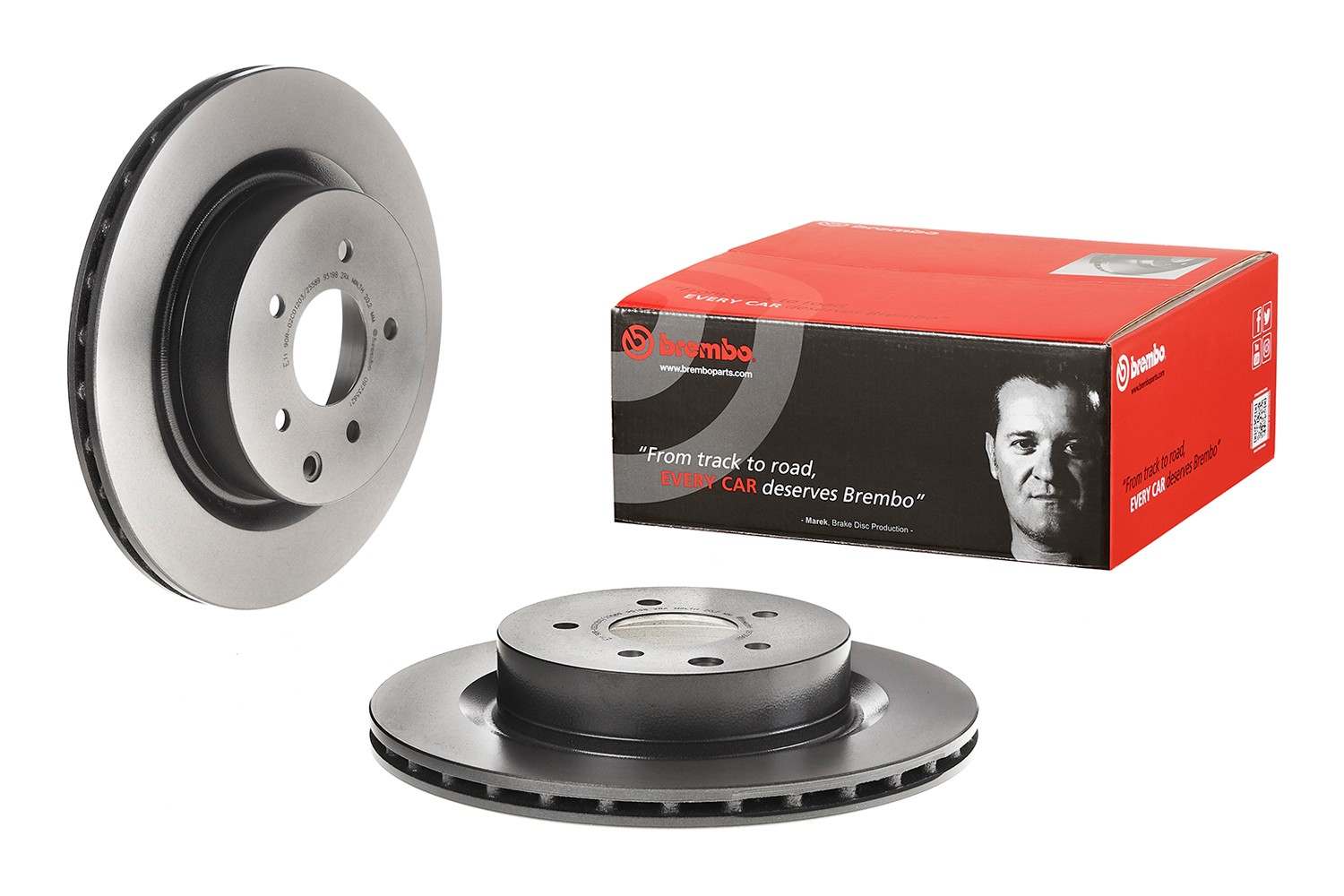 Front View of Rear Disc Brake Rotor BREMBO 09.7356.21