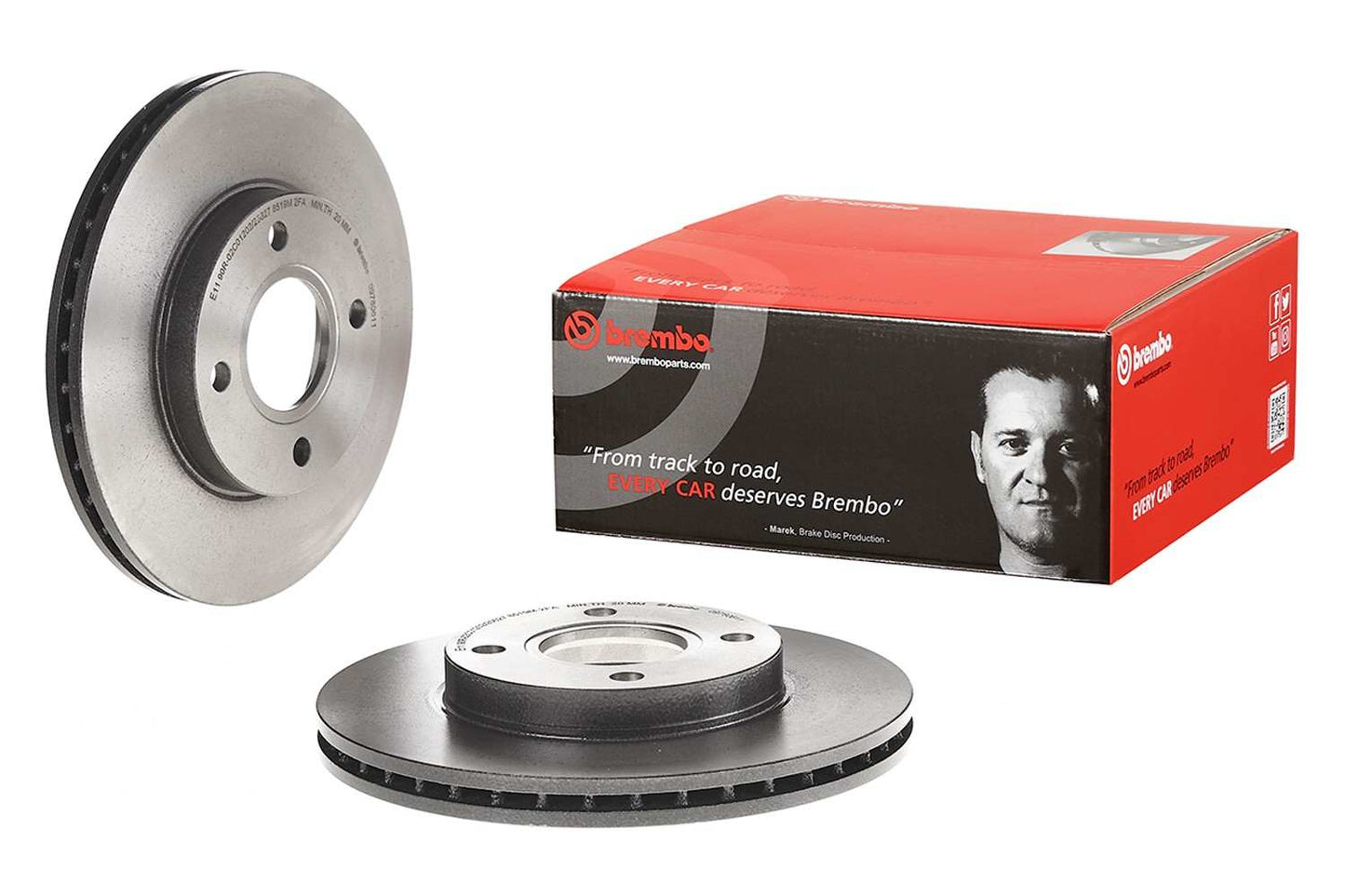 Front View of Front Disc Brake Rotor BREMBO 09.7806.11