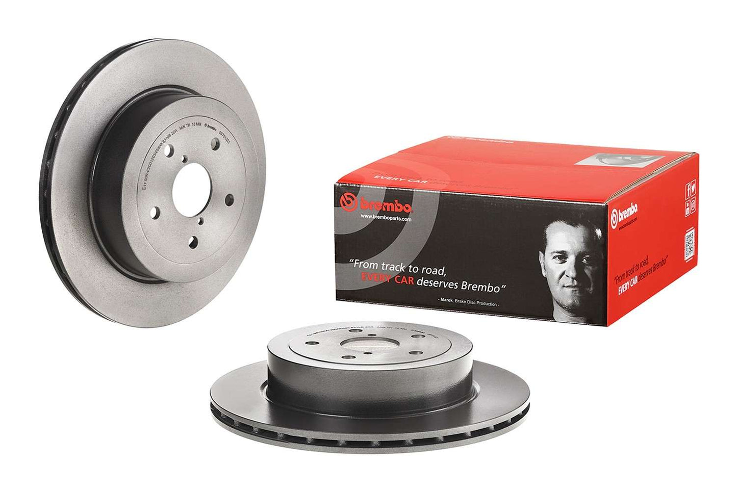 Front View of Rear Disc Brake Rotor BREMBO 09.7813.21