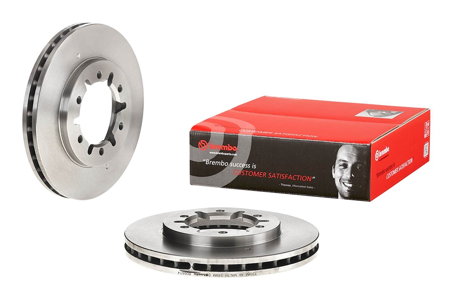 Front View of Front Disc Brake Rotor BREMBO 09.8066.14