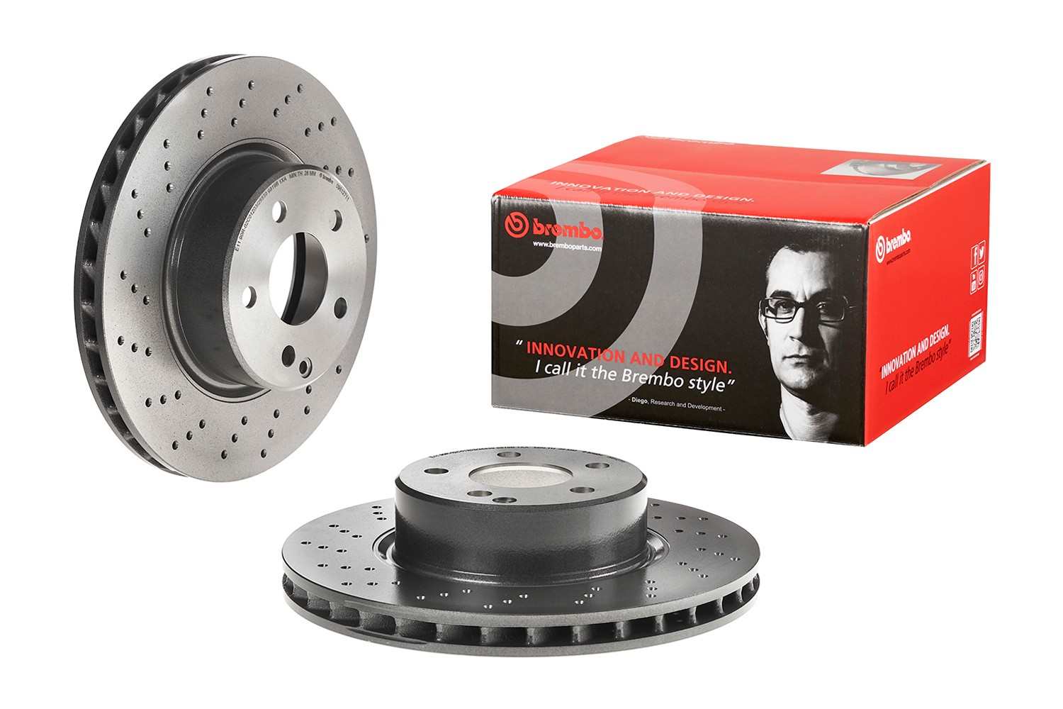 Front View of Front Disc Brake Rotor BREMBO 09.8127.11