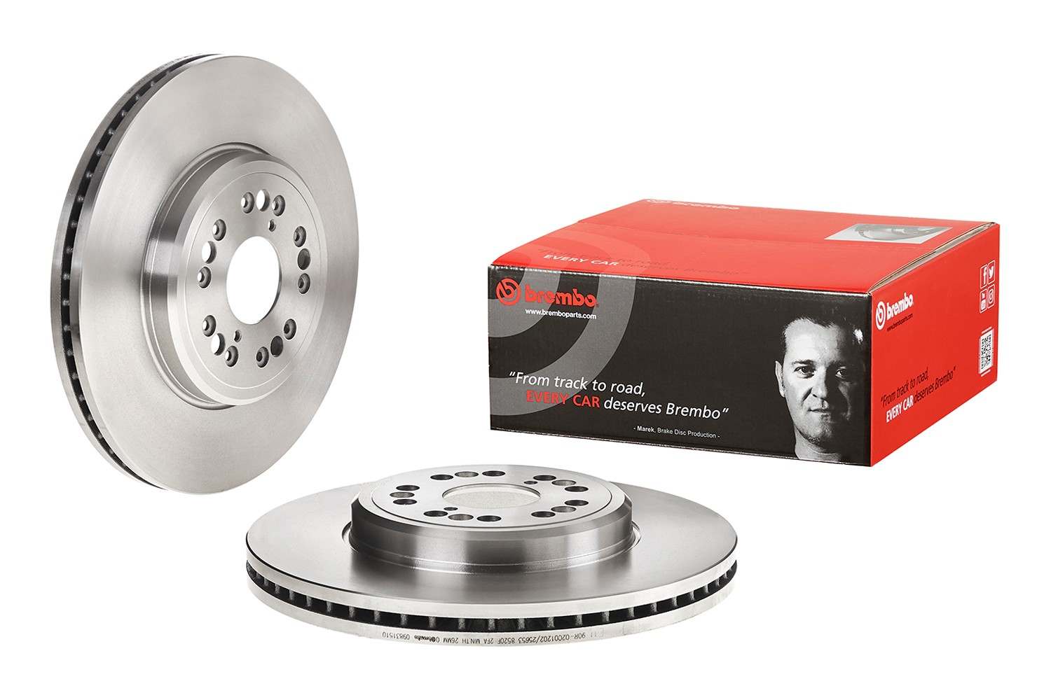 Front View of Front Disc Brake Rotor BREMBO 09.8315.10