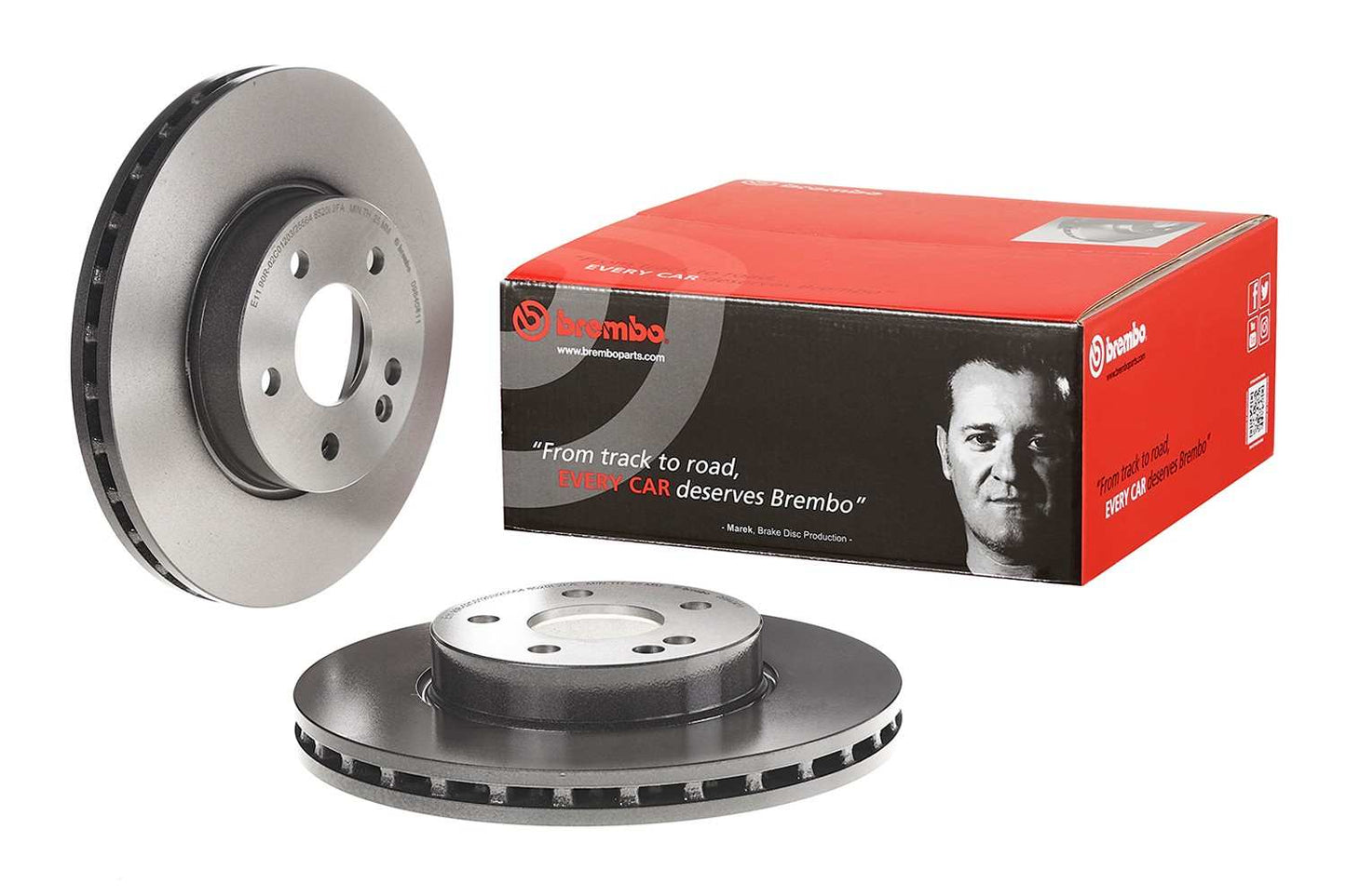 Front View of Front Disc Brake Rotor BREMBO 09.8404.11