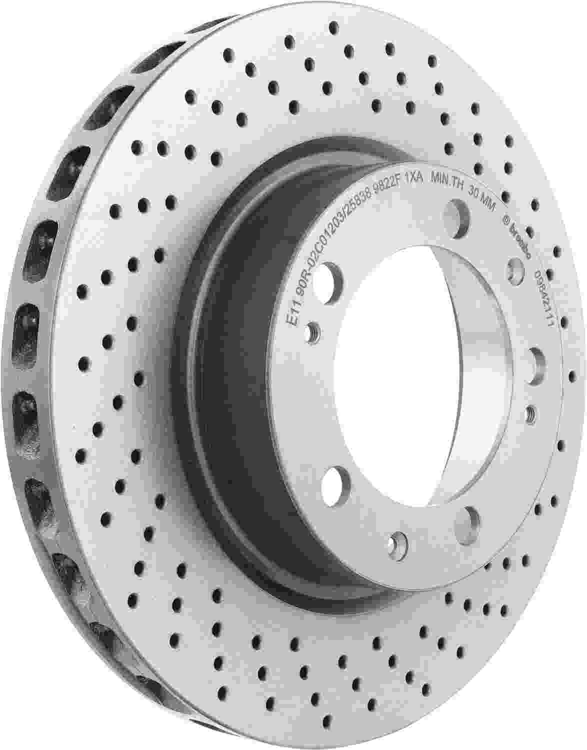 Angle View of Front Right Disc Brake Rotor BREMBO 09.8421.11