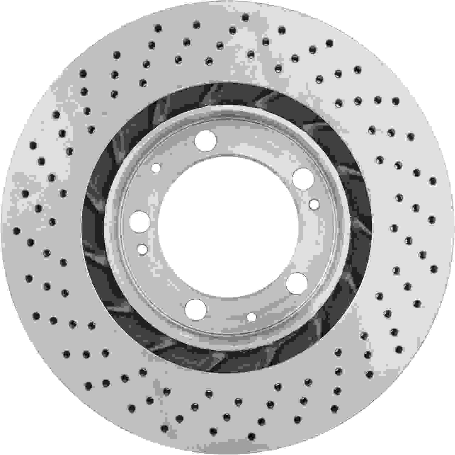 Back View of Front Right Disc Brake Rotor BREMBO 09.8421.11