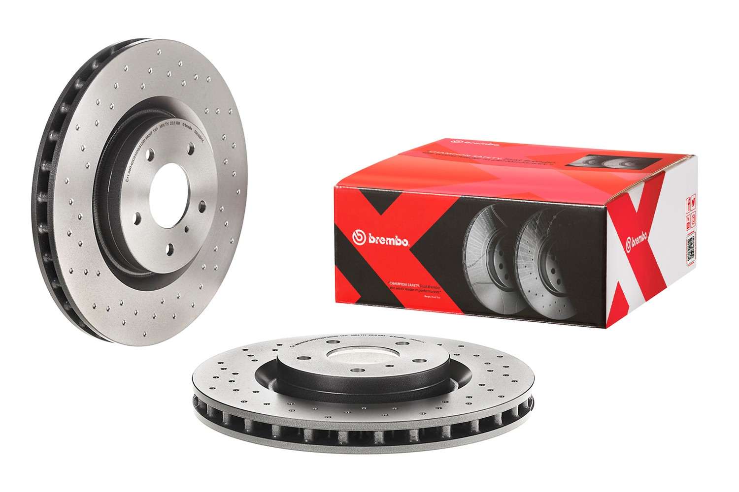 Front View of Front Disc Brake Rotor BREMBO 09.8485.1X