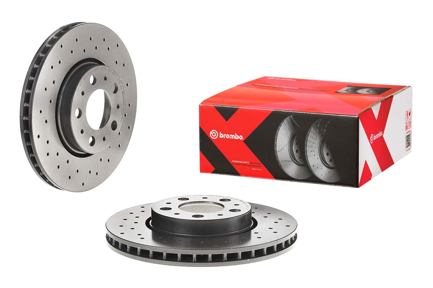 Front View of Front Disc Brake Rotor BREMBO 09.8633.1X