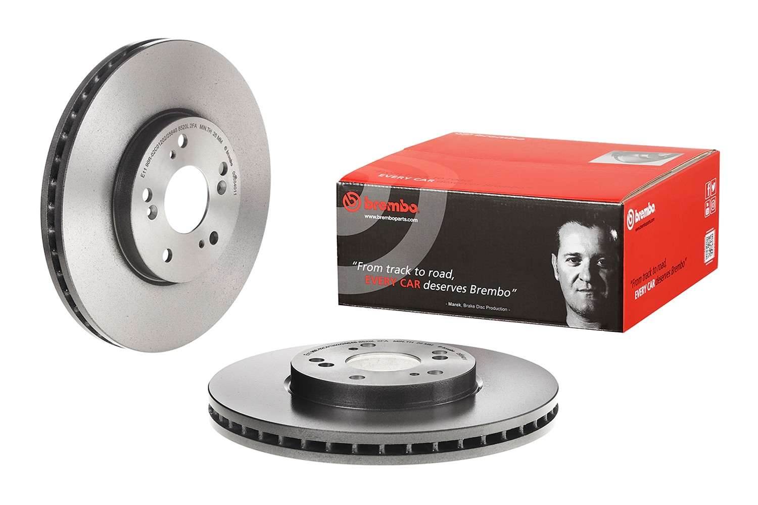 Front View of Front Disc Brake Rotor BREMBO 09.8840.11